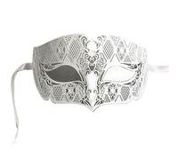 L6NqIAG Male Metal Filigree Laser Cut Men Masquerade Eye Masks Party Wedding Ball Masks Masquerade Ball Masks(White)