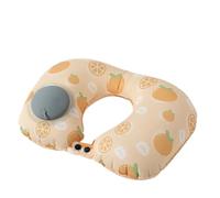 L6NqIAG Neck Pillow Ice Silk U-shaped Pillow Portable Cartoon Printed Travel Accessory Cervical Vertebr Pillow Inflatable Neck Pillow Travel Neck Pillow(Orange)