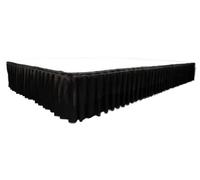 L6NqIAG Pleated Table Skirt Wedding Backdrop Curtains Table Cothes For Birthday Banquet Stage Table Skirting Event Party Table Skirt for Party(Black,H50cm x L300cm)