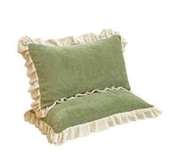 L6NqIAG Ruffle Pillow Cover Solid Color Thickened Pillowcase Milk Velvet