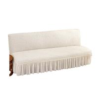 L6NqIAG Solid Color All Without Armless Sofa Bed Cover with Skirt Slipcover Fitted Couch Washable Elastic Fabric Skirt Sofa Cover(WHITE,S 120-150cm)