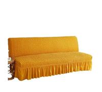 L6NqIAG Solid Color All Without Armless Sofa Bed Cover with Skirt Slipcover Fitted Couch Washable Elastic Fabric Skirt Sofa Cover(Bright yellow,S 120-150cm)