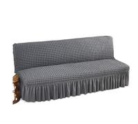 L6NqIAG Solid Color All Without Armless Sofa Bed Cover with Skirt Slipcover Fitted Couch Washable Elastic Fabric Skirt Sofa Cover(Silver grey,S 120-150cm)