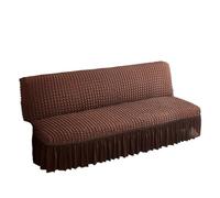 L6NqIAG Solid Color All Without Armless Sofa Bed Cover with Skirt Slipcover Fitted Couch Washable Elastic Fabric Skirt Sofa Cover(Brown,S 120-150cm)