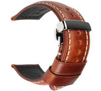 L6NqIAG Unisex PU Leather Watch Strap in 18mm, 19mm, 20mm, 22mm, 24mm, 26mm, Oil Wax Watchband Bracelet Leather Watch Straps(Light Brown,23.0mm)