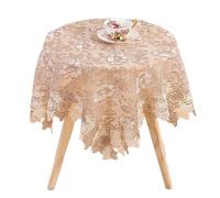 L6NqIAG Vintage Lace Tablecloth Lace Table Cover Round Rectangular Tablecloth Embroidered Coffee Cloths For Dining Wedding Home Decor(Coffee White,130x180cm)