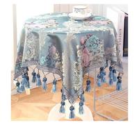 L6NqIAG Vintage Lace Tablecloth Round & Rectangular Tablecloth with Tassels, Coffee Table and Bedside Cover Cloth(Color1,130cm round)