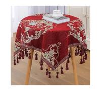 L6NqIAG Vintage Lace Tablecloth Round & Rectangular Tablecloth with Tassels, Coffee Table and Bedside Cover Cloth(Color4,150cm round)