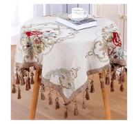 L6NqIAG Vintage Lace Tablecloth Round & Rectangular Tablecloth with Tassels, Coffee Table and Bedside Cover Cloth(Color2,150cm round)