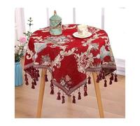 L6NqIAG Vintage Lace Tablecloth Round & Rectangular Tablecloth with Tassels, Coffee Table and Bedside Cover Cloth(Color7,150x150cm rectangle)