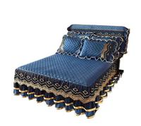 L6NqIAG Winter Crystal Velvet Thicken Quilted Bedspread Bed Skirt Not Including Pillowcase Ruffle Bed Skirt(WHITE,Only 2pcs Pillowcase)