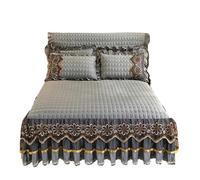 L6NqIAG Winter Crystal Velvet Thicken Quilted Bedspread Bed Skirt Not Including Pillowcase Ruffle Bed Skirt(Color4,Only 2pcs Pillowcase)