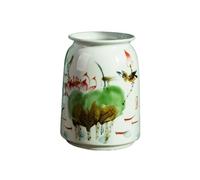 L6x2N9b5 Flower Pots Elevated Ceramic Flower Pot, Large Succulent Special, Hand-painted Lotus Pattern, 16 * 30cm