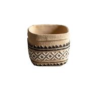 L6x2N9b5 Flower Pots Square Shaped Cement Flower Pot Geometric Pattern Plant, with Drainage Hole Plants Container, for Decorate Balcony Bedroom Living Room(Large)
