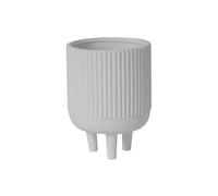 L6x2N9b5 Flower Pots Three Legged Tabletop Plant Pot, with Line Texture Ceramics Flower, for Room Balcony Garden Office Plants Container(White)