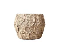 L6x2N9b5 Flower Pots Woven Cement Planters, Rattan-style, Rush-woven, And Phalaenopsis(Large)