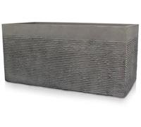 L80Cm Large Light Grey Fibrecotta Brick Design Trough Planter - By Primrose™