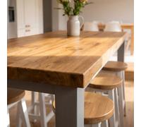 L80Xw42Cm Huxley Solid Oak Top Kitchen Island / Breakfast Bar / Grey Painted