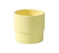L8p2B5s7 Garden Pots Solid Color Simple Straight Closed Foot Round Ceramic Plant Pots Household Succulent Plants Green Flowers Flower(Yellow,Small)