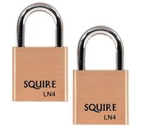 L9933 - SQUIRE Lion Range Brass Open Shackle Padlocks - 40mm KD Pair Visi