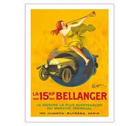La 15hp Bellanger - The Most Advantageous Car on the World Market - Vintage French Automobile Poster by Leonetto Cappiello c.1921 - Bamboo Fine Art 290gsm Paper Print (Unframed) 24x32in