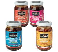 La Artesanal Salsa Macha Bundle/Mexican Salsa Macha Chilli Oil Variety Pack, Extra Hot, Medium, Honey & Cranberry and Peanut & Morita