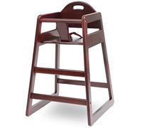 LA Baby Commercial Grade Stack-Able Solid Wood High Chair for Restaurant & Home Use - Cherry