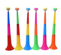 LA BAIESO Stadium Horn 23-Inch Portable Plastic Trumpet For School Events | Six-pack stadium horn set doubles as party favors at birthdays and school events, delivering loud cues to the crowd.