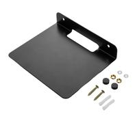 LA BAIESO Wall Mount Speaker Shelf Angled Floating Shelf for TV Stand Audio | Space saving design elevates speakers off the floor; blends with decor with a sl lack galvanized metal finish.