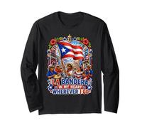 La Bandera in My Heart Wherever I Go Long Sleeve T-Shirt