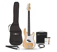 LA Bass Guitar Natural 15W Bass Amp Pack