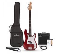 LA Bass Guitar Red 15W Bass Amp Pack