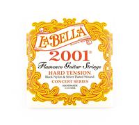 La Bella 2001-FH Silver & Black Nylon Flamenco Guitar Strings, Hard Tension
