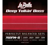 La Bella 760FM-S Stainless Steel Flat Wound Medium Short Scale Bass Guitar String