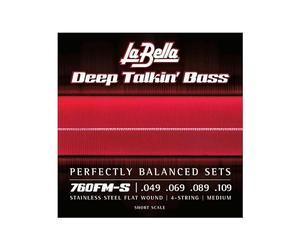 La Bella 760FM-S Stainless Steel Flat Wound Medium Short Scale Bass Guitar String