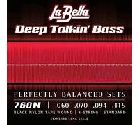 La Bella 760N Black Nylon Tape Wound Bass Strings Set 60/115