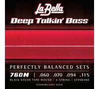 La Bella 760N Deep Talkin' Bass Black Nylon 60-115 Bass Strings, Long Scale