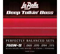 La Bella Deep Talkin' Bass Black Nylon Tapewound 60-115 Bass Strings, Short