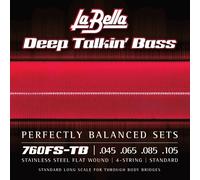 La Bella Deep Talkin' Bass Flatwound 45-105 Long Scale Thru-Body Bass Strings