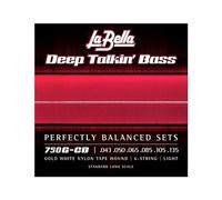 La Bella Dtb Gold White Nylon Tape Wnd 6-str 43-135 (Long Scale)