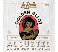La Bella Golden Alloy Guitar Strings, 012-052, Light Tension, Bronze, Acoustic Guitar