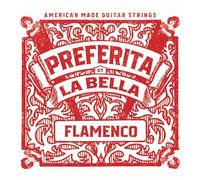 La Bella Preferita Flamenco - Red Nylon Trebles & Nickel-Silver Alloy Basses, Medium Tension, Vintage Bright Tone Classical Guitar Strings