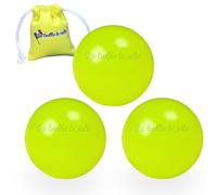 La belle boule | 3 High Visibility Resin Fluorescent Pigs for Pétanque + Pouch - Petanque Ball, Luminous Pig, Indoor or Outdoor Petanque Accessory (Yellow)