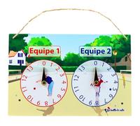 La Belle Boule® | Score Counter 30 x 20 cm Vintage Tin Petanque | Metal Plate with Swivel Needles for 2 Teams | Decorative Accessory Indoor Outdoor | Compact and Easy to Hang