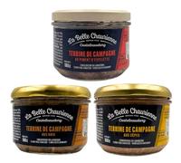 La Belle Chaurienne Farmhouse Terrine Trio: Ceps, Espelette Chilli Pepper and Walnut 180g x 3