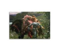 La Belle Dame Sans Merci By Sir Frank Dicksee Room Aesthetic Print Art Wall Canvas Modern Bedroom Decor 20x30inch(50x75cm)