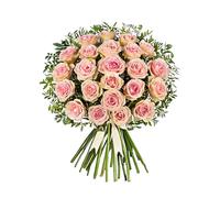 La Belle - Next Day Prime Delivery - Roses with tones of Pink and White bouquet surrounded by pistacia- A Stunning Gift for Any Occasion - Brighten someone's day with flowers - Medium