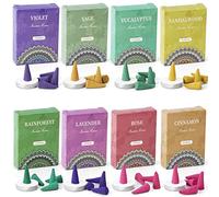 LA BELLEFÉE Incense Cones With Incense Cones, Rose, Lavender, Sage, Violet, Eucalyptus, Cinnamon, Rainforest, Sandalwood, Perfect for Yoga, Aromatherapy, Relaxation, Meditation