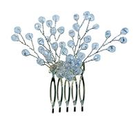 La Belleza Wedding Hair Accessory Comb | Pearl White Crystal Hair Side Comb | Floral Hair Crown | Hair clip/Side Pin for Girls and Women Floral Headband in Rhinestones | Wedding party, Free Size