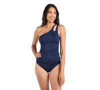 La Blanca Women's Island Goddess One Shoulder Keyhole Tankini Swimsuit Top, Indigo, 16